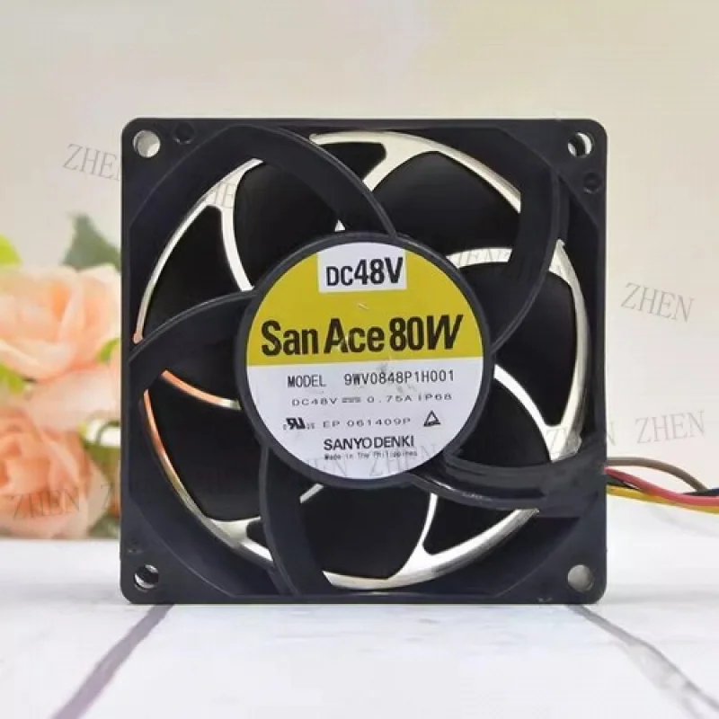 

Y FOR Sanyo 9WV0848P1H001 8038 DC48V 0.75A 8CM 4-Wire Waterproof Cooling Fan