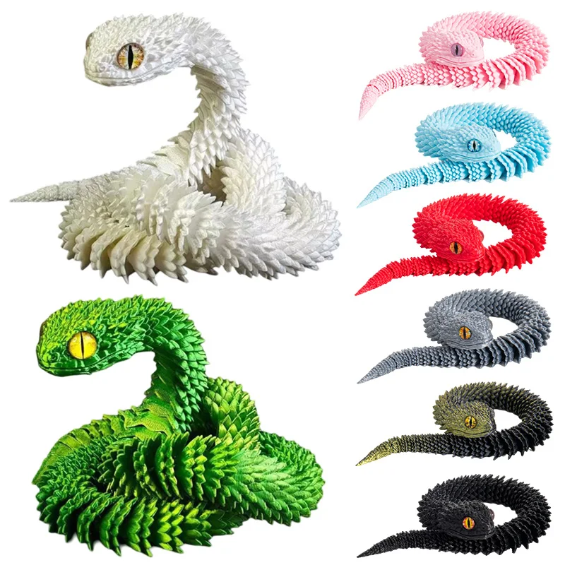 3D Printed Snake Dragon 3d Printed Figures New Year Decoration 2025 Traditional Table Ornament 3d Toys for Kids Christmas Gift