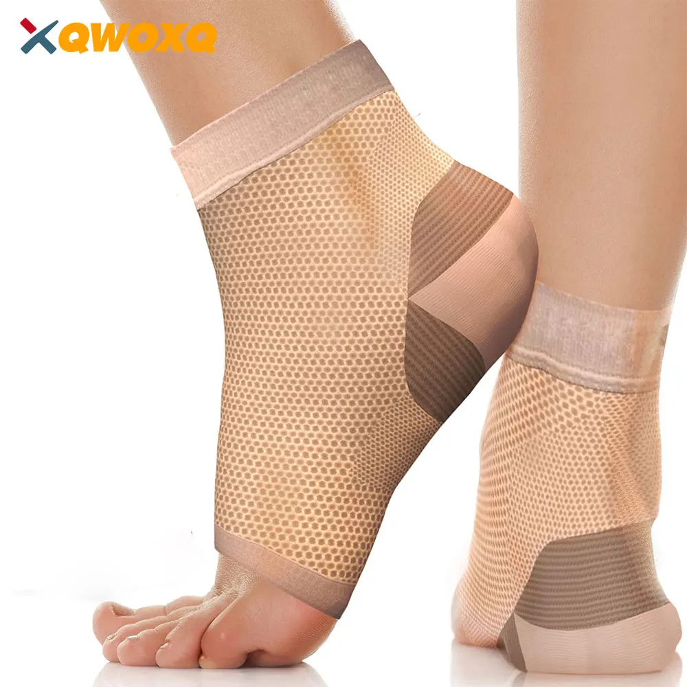 1 Pair Sports Ankle Arch Support Compression Sleeves Open Toe Ankle Brace Socks Plantar Fasciitis for Men Women, Injury Recovery