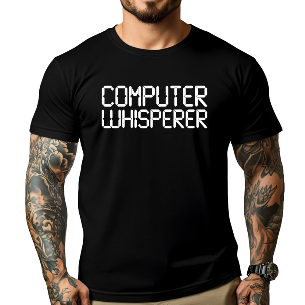 

Funny It Nerd Computer Whisperer Genius Laptop Lover Fashion T Shirt Men Anime T Shirts Graphic Tee Shirt