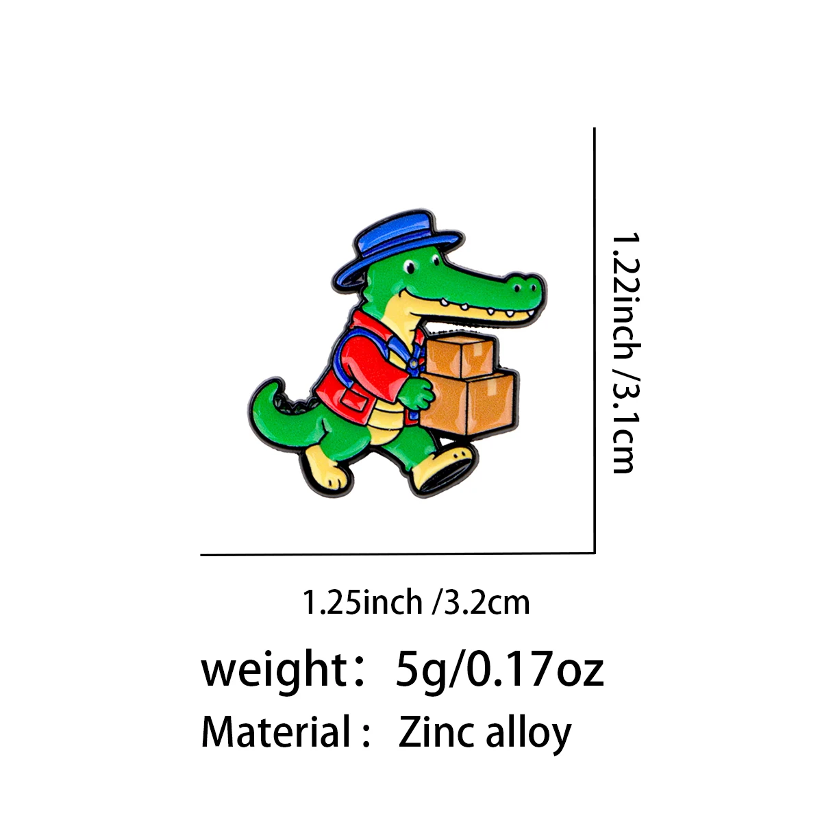 Cute Cat Crocodile Enamel Pins Animal Worker Brooches Badge Lapel Pin For Backpack Clothes Accessories Jewelry Birthday Gifts