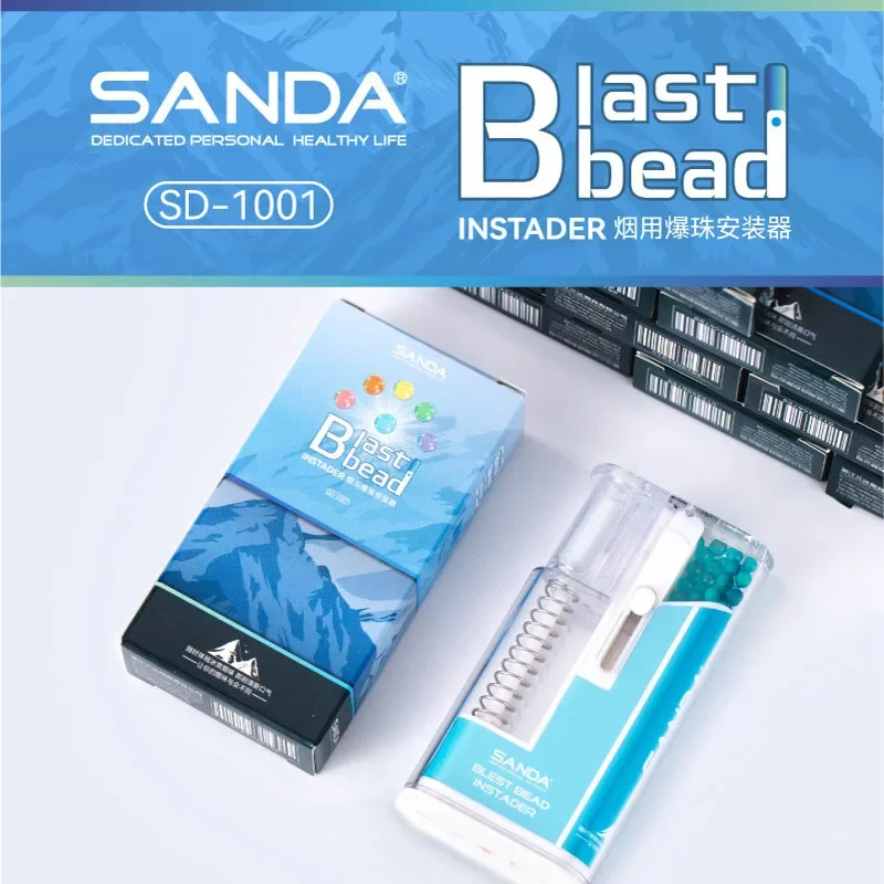 SANDA 100PCS DIY Mix Fruit Black Ice mint Menthol flavor Cigarette Explosion Pops Beads Portable Pusher Box Smoking Accessories