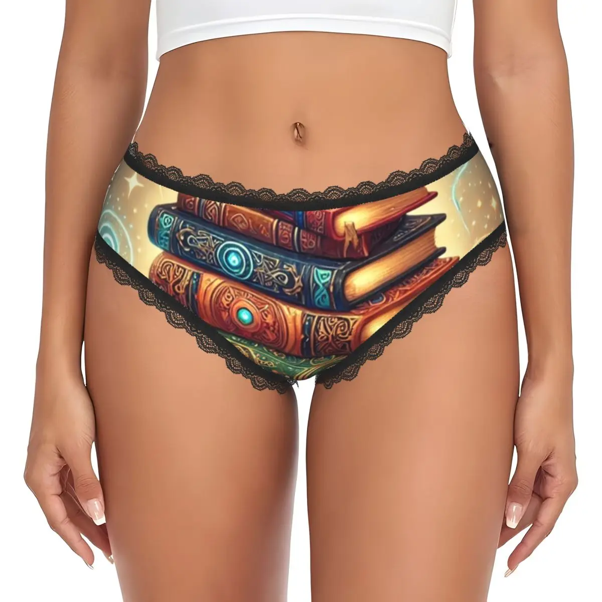 Custom Ancient Book With Glowing Magic Spells Panties Briefs Women's Comfort Briefs Underwear Breathable Female Underpants