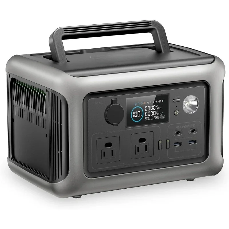 299Wh 600W Portable Power Station R600, LiFePO4 Battery Backup with UPS Function, 1 Hour to Full 400W Input, MPPT