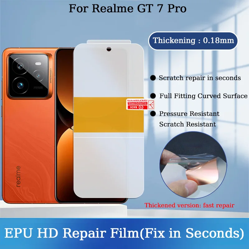 For Realme GT 7 Pro Positioning Scratches Automatic Fix In Seconds EPU Clear Thickening Shockproof Soft Hydrogel Film