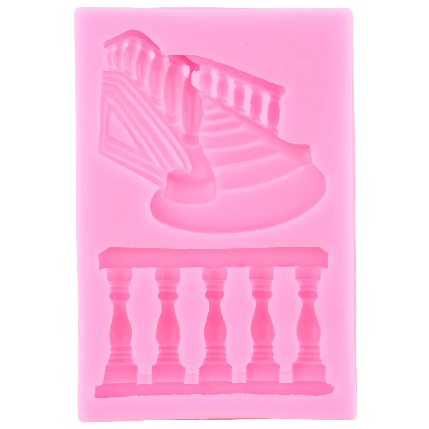 4pcs Fountain Street Lamp Silicone Mold Bench Bridge Fondant Molds Staircase Railing Cake Decoration Candy Clay Chocolate Mould