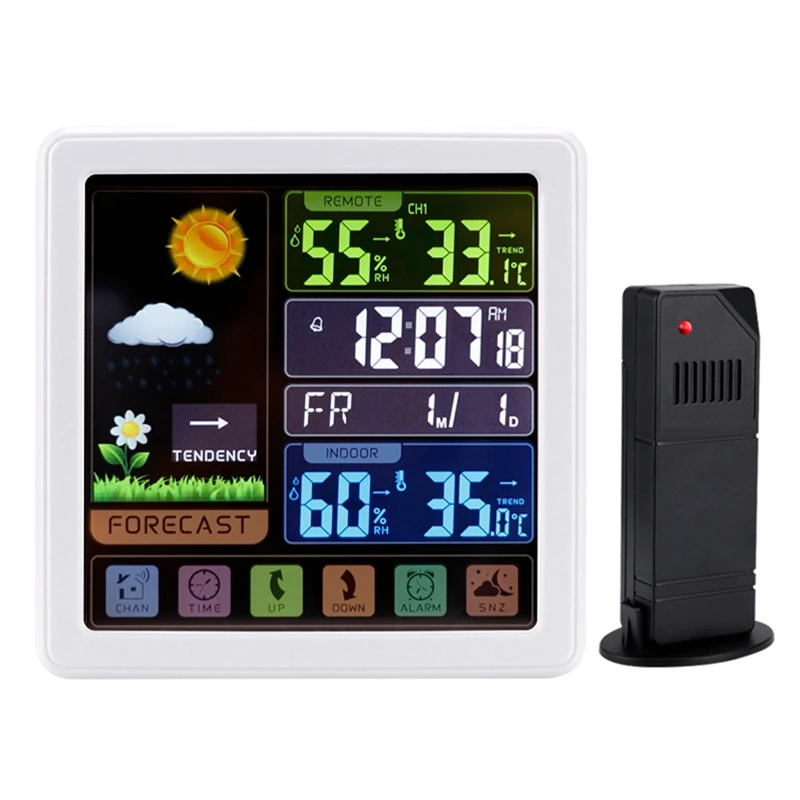 

Weather Station TS 3310 Indoor Outdoor Thermometer Hygrometer Alarm Clock Wireless Sensor Barometer