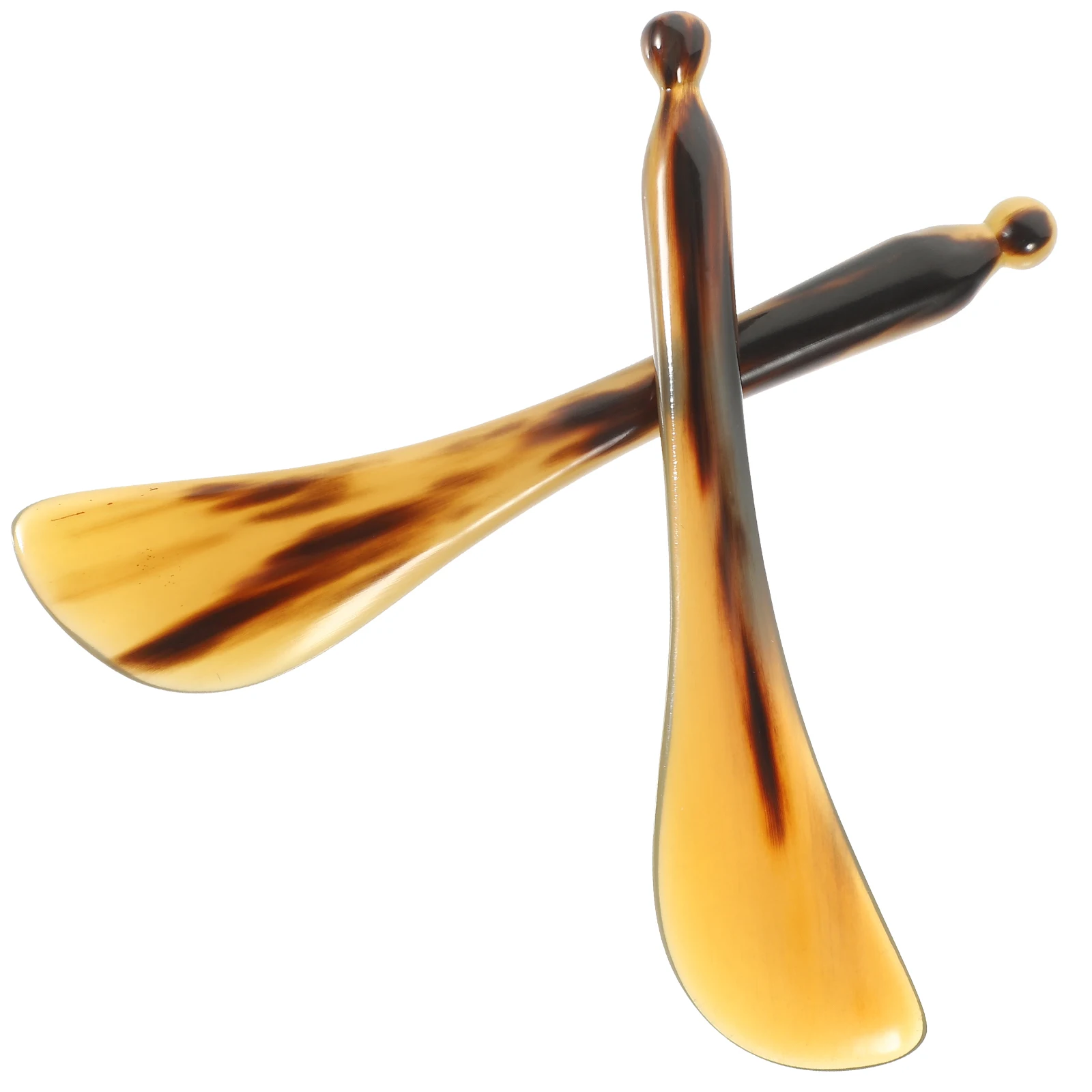 

2Pcs Massage Pen Natural Horn Long Lasting Static Scraping Plate Face Neck Back Therapy Tool Massaging Pen