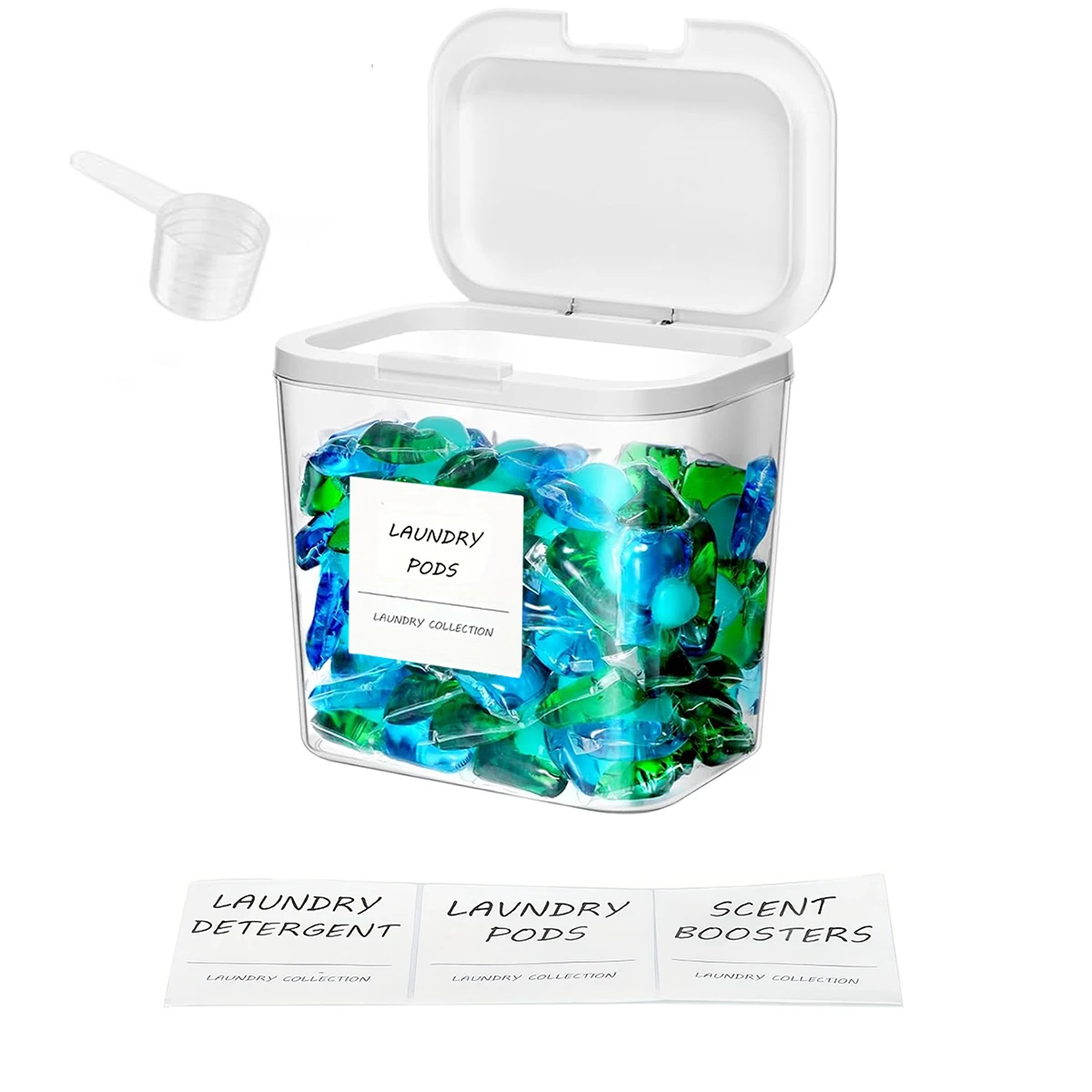 Laundry Pod Container with Pop-up Lid Laundry Room Storage Container for Detergent Pods Laundry Powder Scent Booster Container