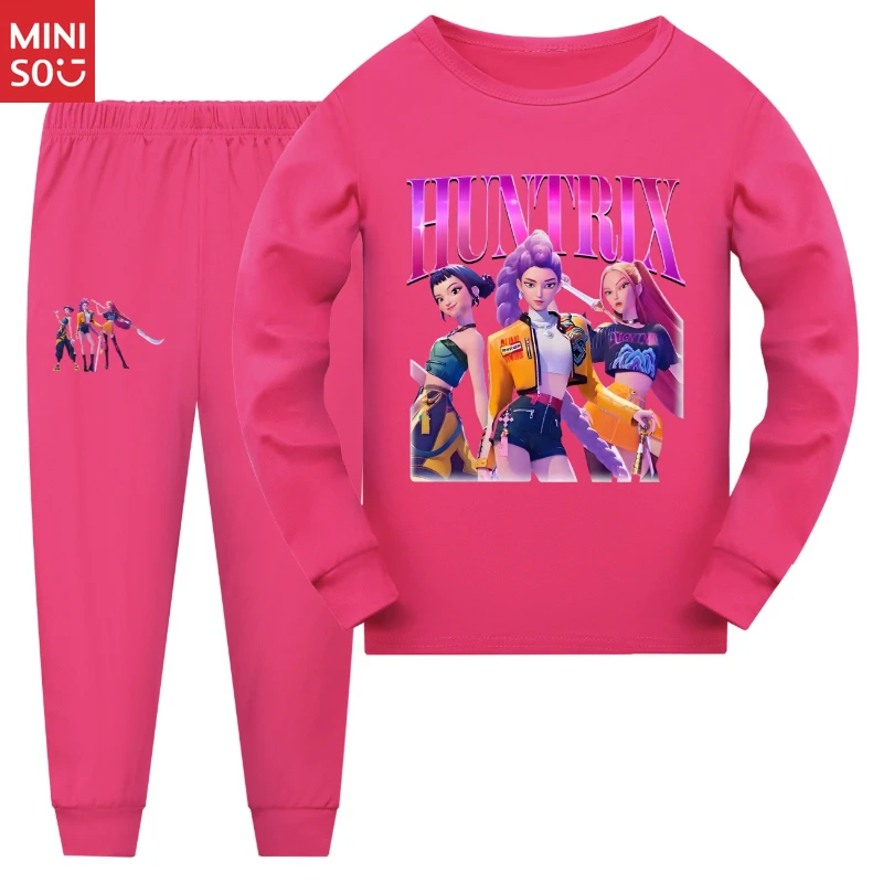K-pop Demon Hunter Family Pajama Set, Kids & Adults Matching Long Sleeve PJs Pants Set