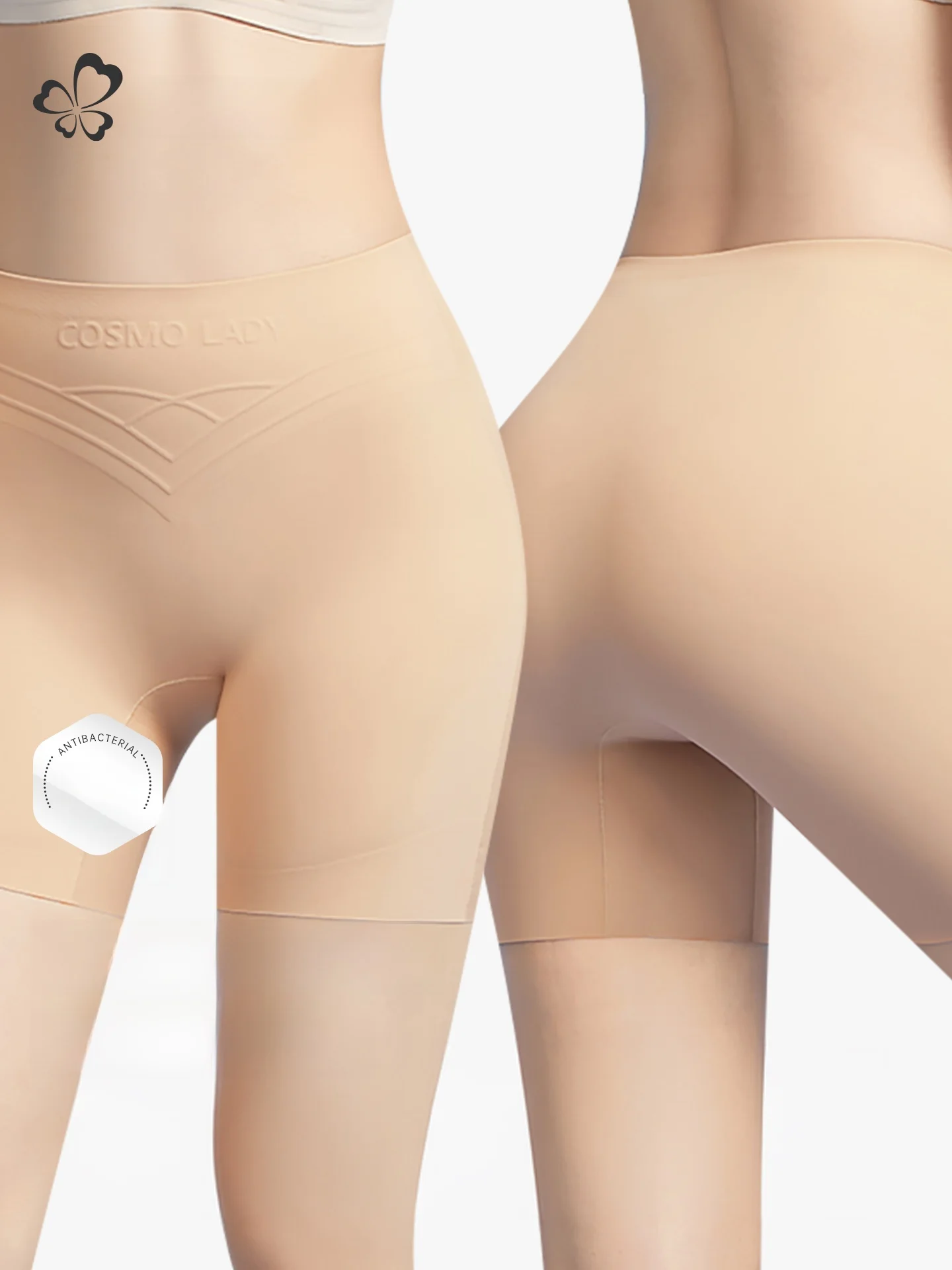 High-Waist Women's Safety Pants Anti-Cramp Underwear Two-In-One Base Layer Pants Abdomen Slimming Cotton Blend Fabric
