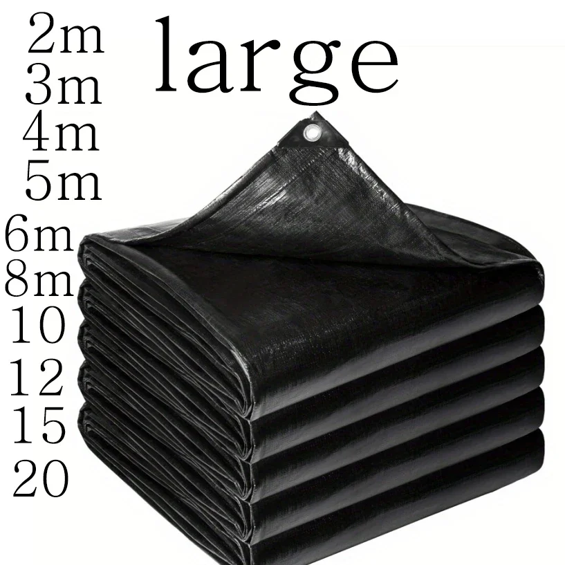 

Black Large Tarp Custom 3x5 4x4 5*5 6 8m*8 10 12 15 20 Waterproof Tarpaulin Camp Rain Cover Canopy Sun Shade Sail Outdoor Awning