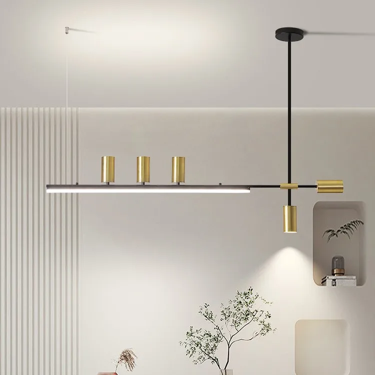 Nordic restaurant lights, simple and modern one-word chandelier, creative personality art, long chandelier, bar dining room
