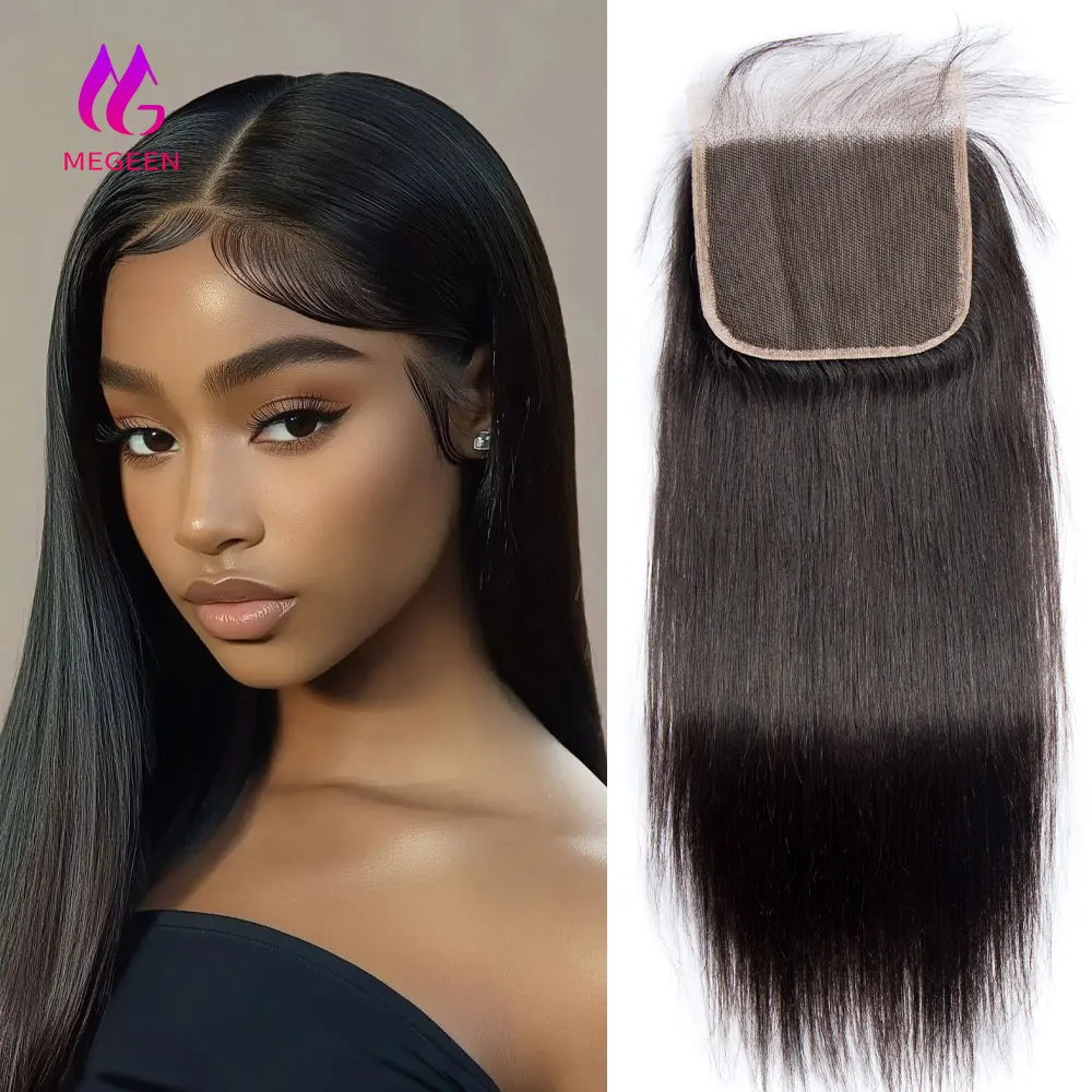 

Megeen 4x4 5x5 6x6 HD Прозрачная Кружевная застежка для женщин прямые волнистые волосы для наращивания готовые натуральные волосы черного цвета
