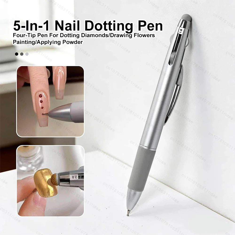 Nail Dotting Pen Nail Art Dotting Tools in Ballpoint Pen Design Nail Art Tip Dot Paint Manicure Kit for Dot Drawing Home Salon