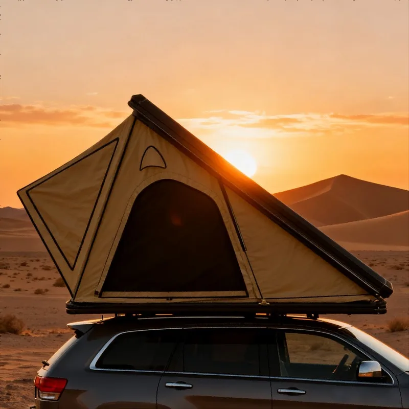 Aluminum Car Camping Tent Triangle Outdoor Self-Driving Automatic Off-Road Waterproof Hard Shell Four-Season Double Layer Car