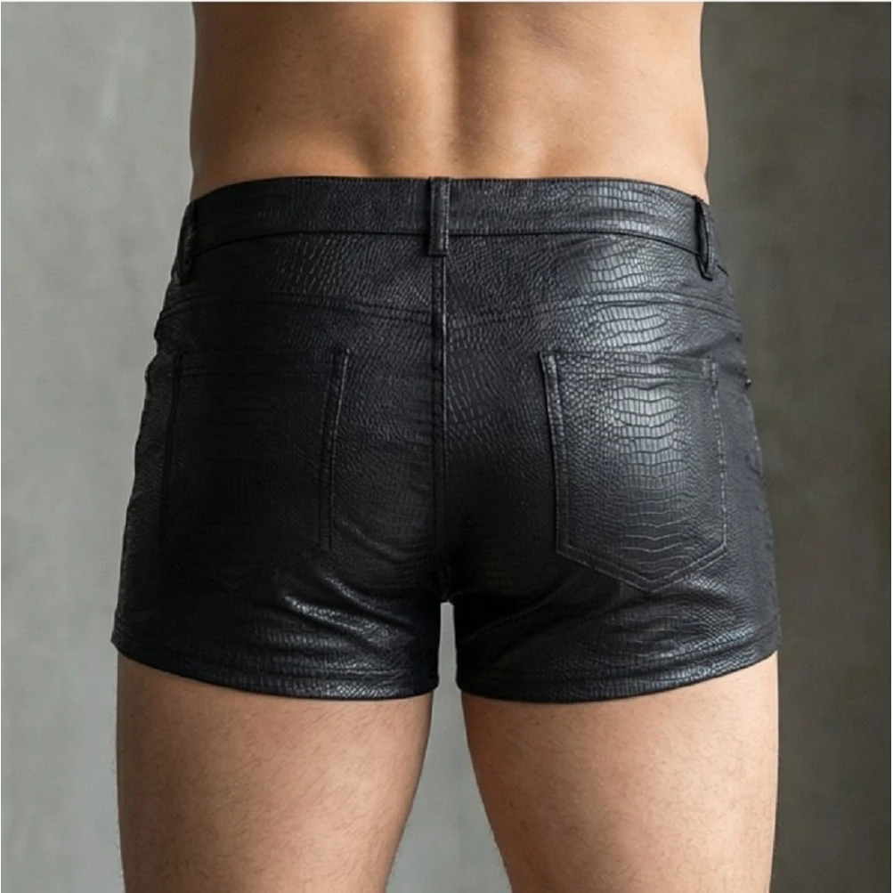 Men's Skinny Street Jeans Alligator Pattern Sports Trunks Summer Thin Casual Tight Boxer Shorts Fashionable Tight Short Jeans