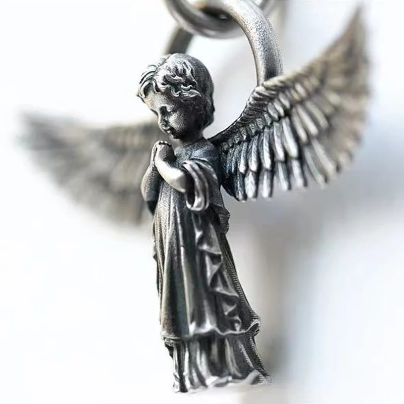 Collier pendentif ange petit garçon pour hommes et femmes, bijoux de fête, cadeau de couple, à la mode, punk, hip hop, chimcasual