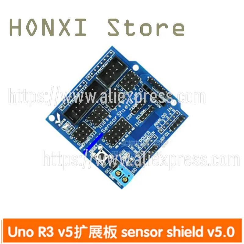 1PCS Uno R3 v5 extended board sensor shields v5.0 electronic building blocks blue version compatible Uno R3