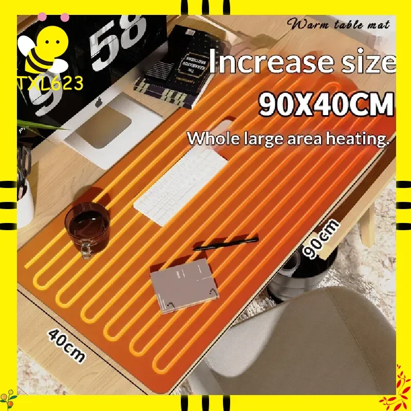 

Heated mouse pad large size 90*40 solid color heating pad office computer desktop writing warm hand pad, heating pad