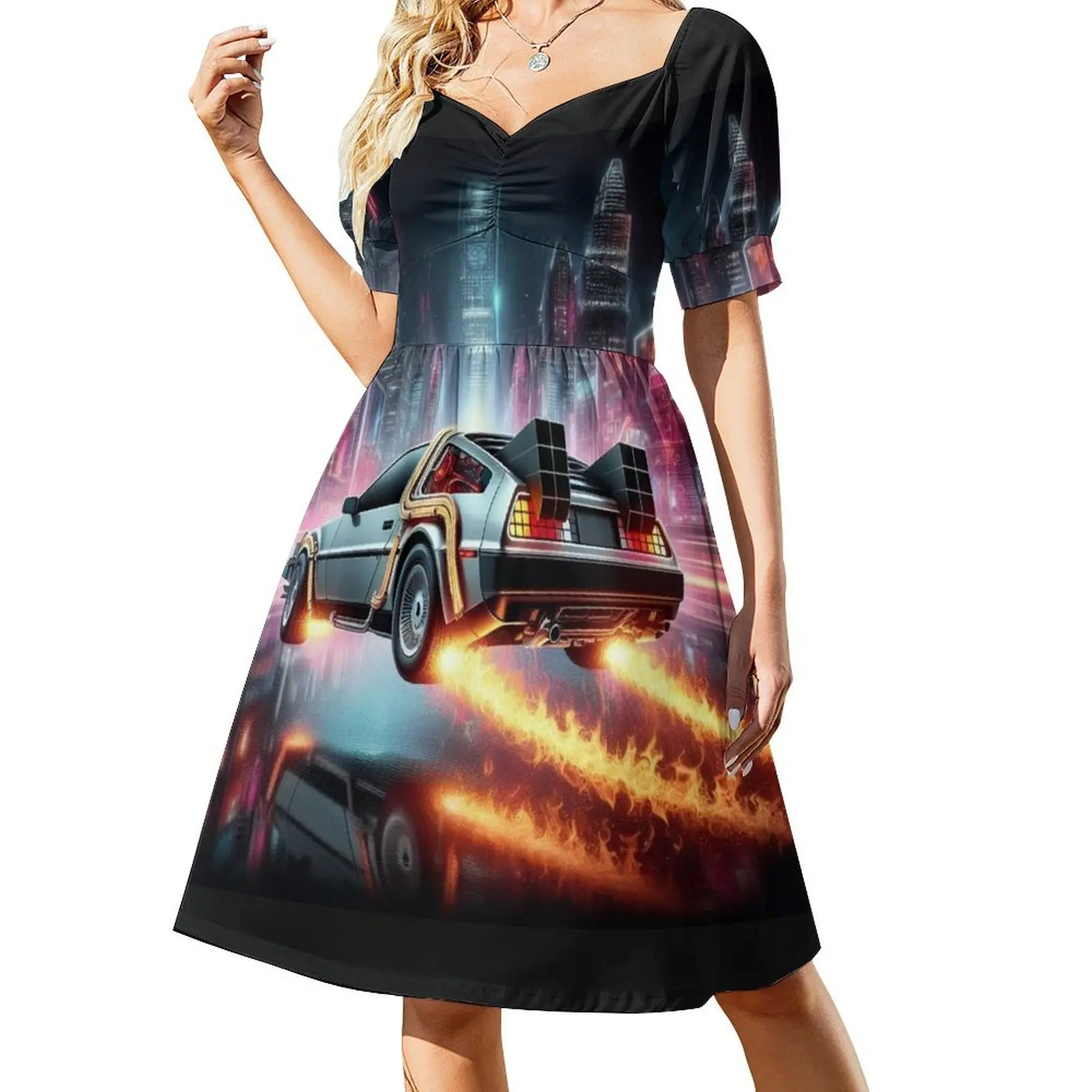 

delorean Short-Sleeved Dress dresses summer elegant guest wedding dress dress for women