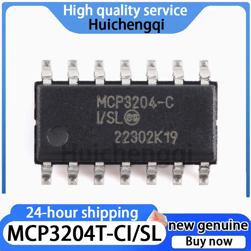 1PCS Original Genuine MCP3204T-CI/SL SOIC-14 12 Bit Four Channel A/D Converter Chip