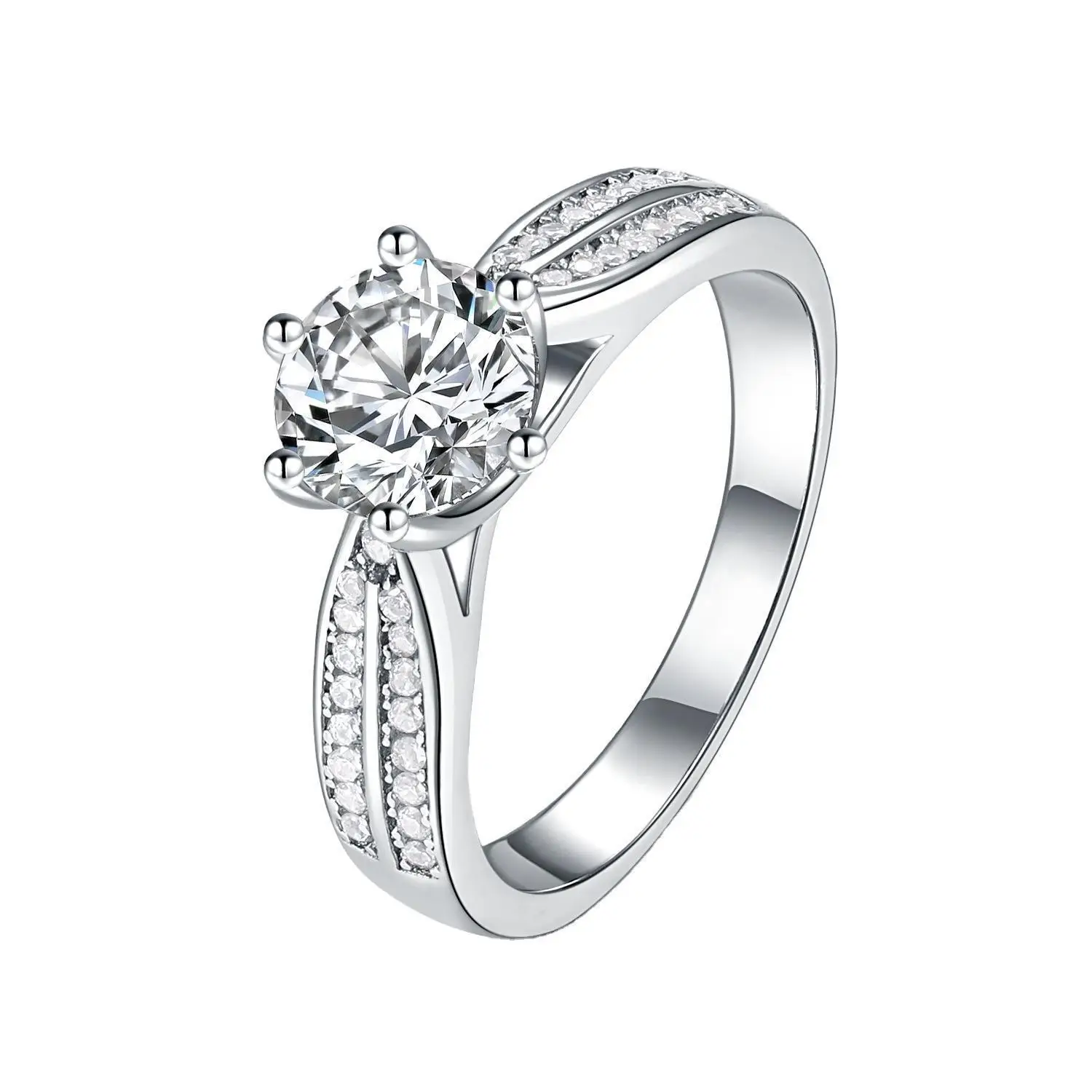 

925 Sterling Silver Ring for Women Exquisite Simulated Moissanite Princess Adjustable Ring Jewelry Wedding Gift