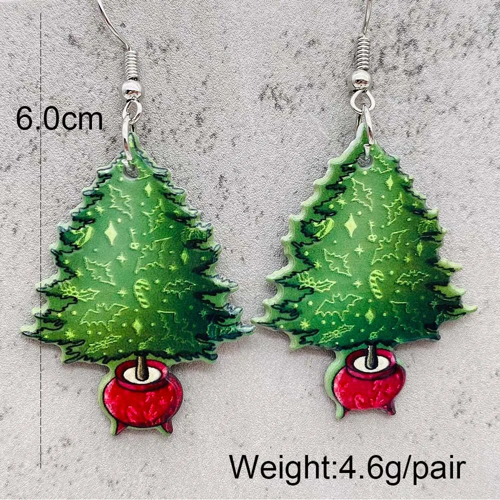 Christmas Halloween Acrylic Earrings Snowflake Candy Socks Dangle Earrings for Women Funny Holiday Jewelry