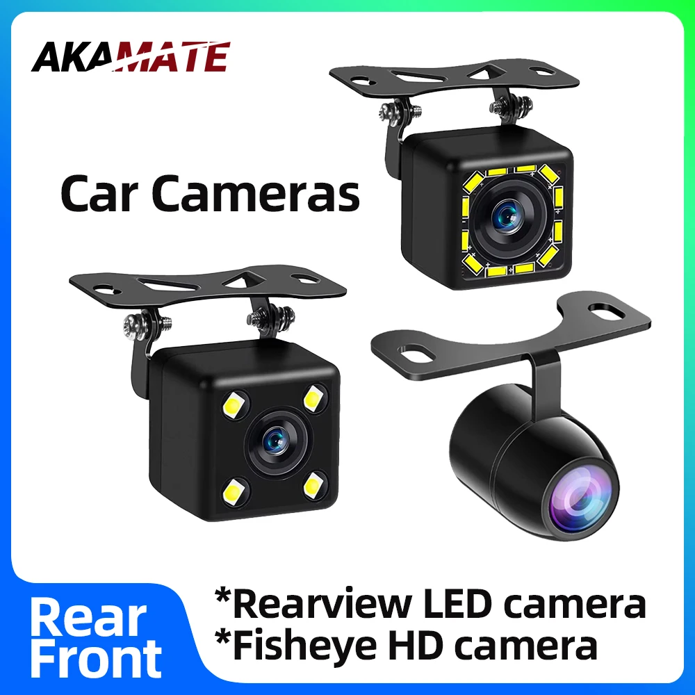 Car Rear / Front Camera Night Vision Waterproof Parking Camera Wide Angle for Car Radio Head Unit 12LED/4LED/Fisheye Camera