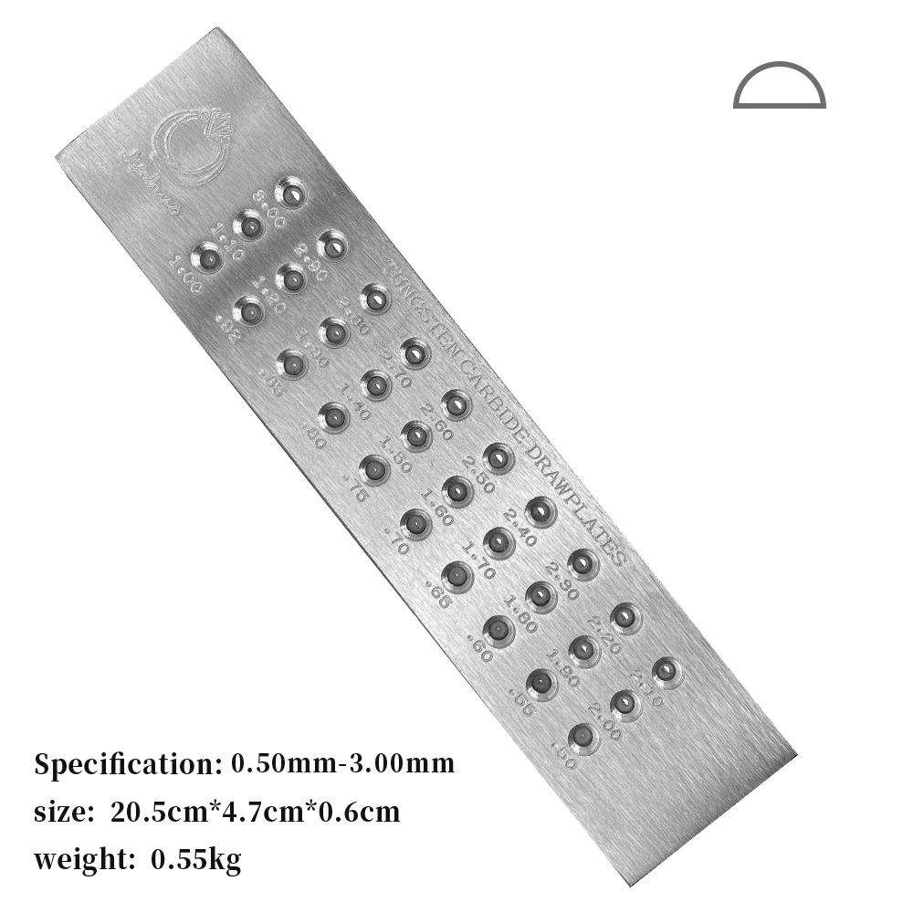 Imagem -02 - Tungsten Carbide Wire Drawplates Halfround Shape Jóias Fazendo Ferramentas Ouro e Prata Desenho Fio