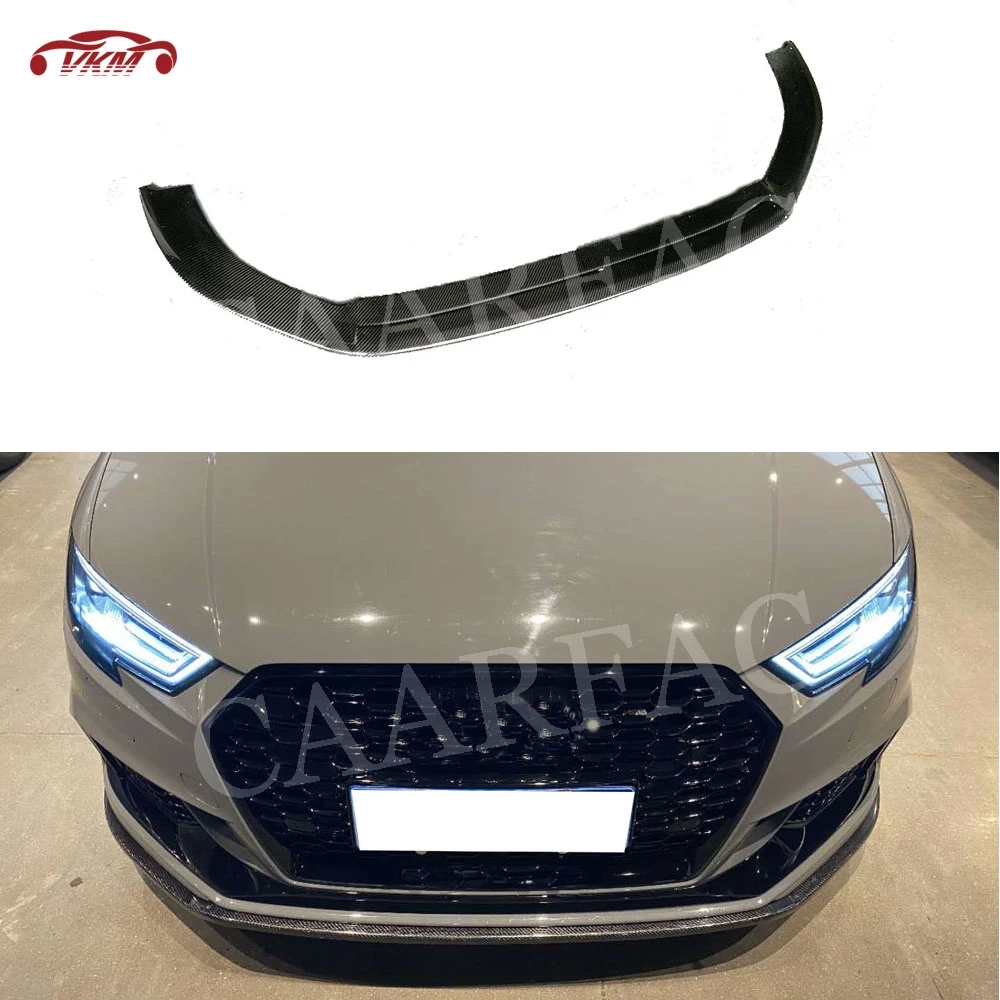 Carbon Fiber/FRP Front Bumper Lip Spoiler Chin Shovel For Audi A3 RS3 2017 2018 2019 Not For A3 Standard S3 Auto Car Styling