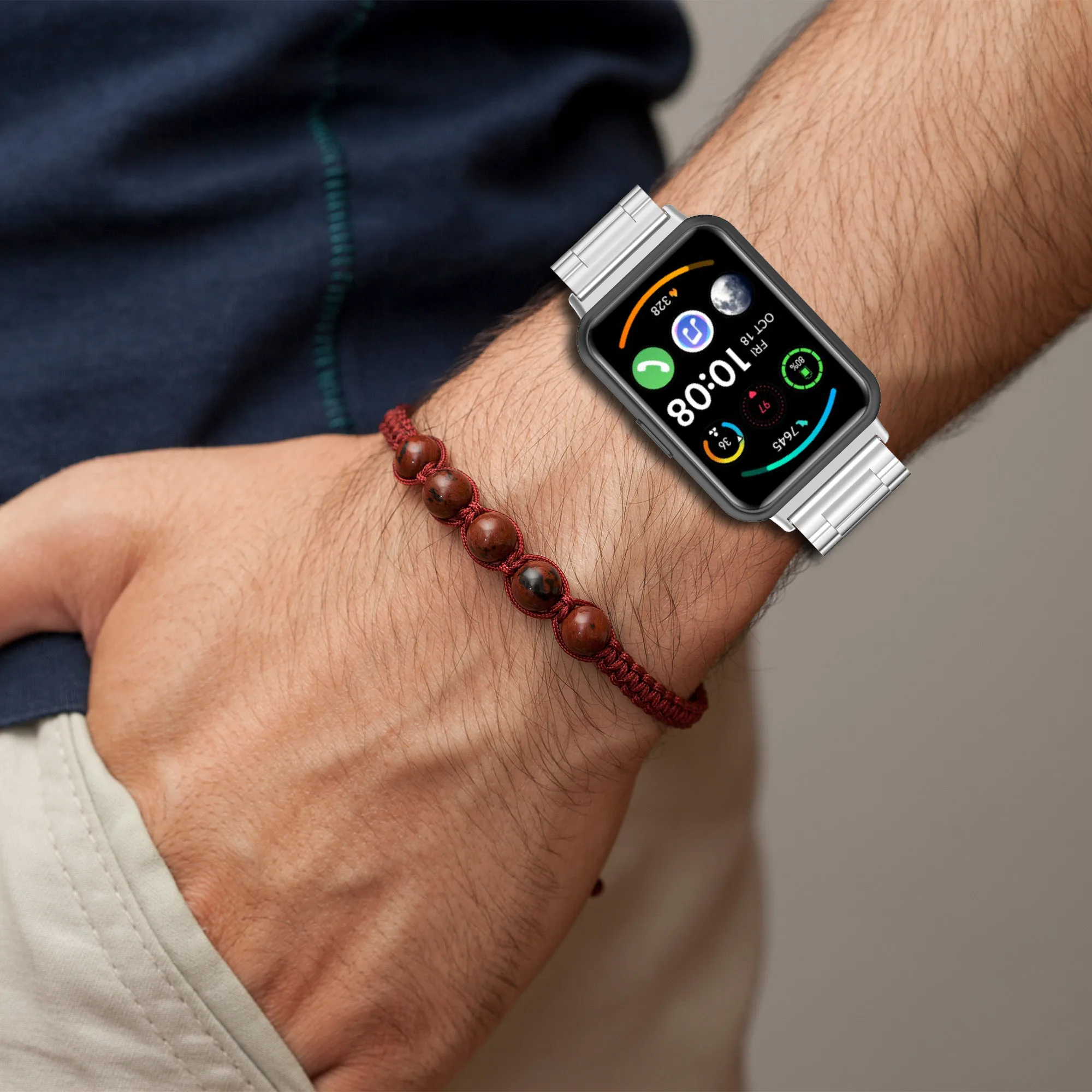 Correa de reloj de acero inoxidable para Huawei Fit 2, pulsera de repuesto para reloj inteligente huawei fit 2