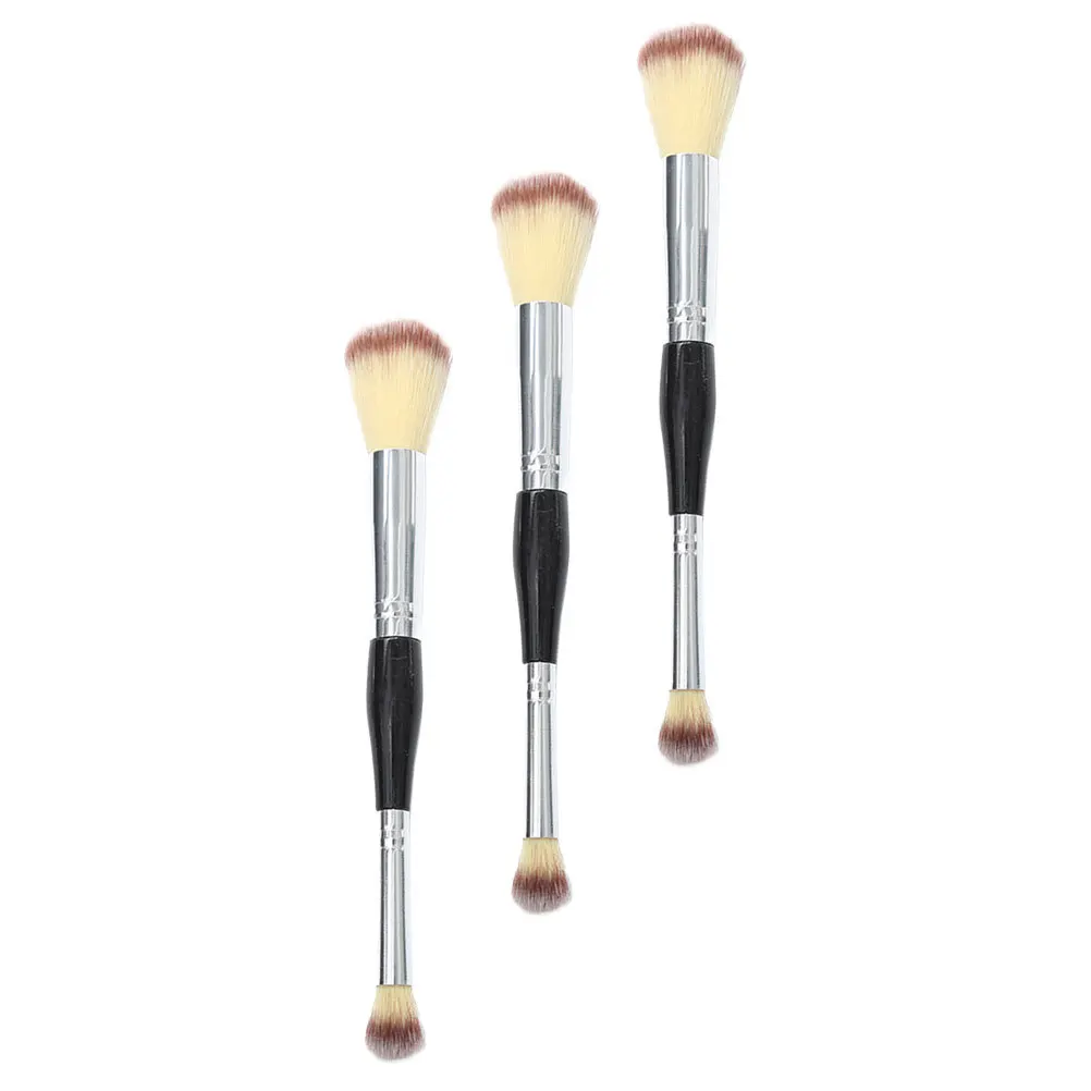 3-delige make-upborstels Set Double Ended Blending Blush Foundation Teint Brush Cosmetica Tool Cosmetica Brush