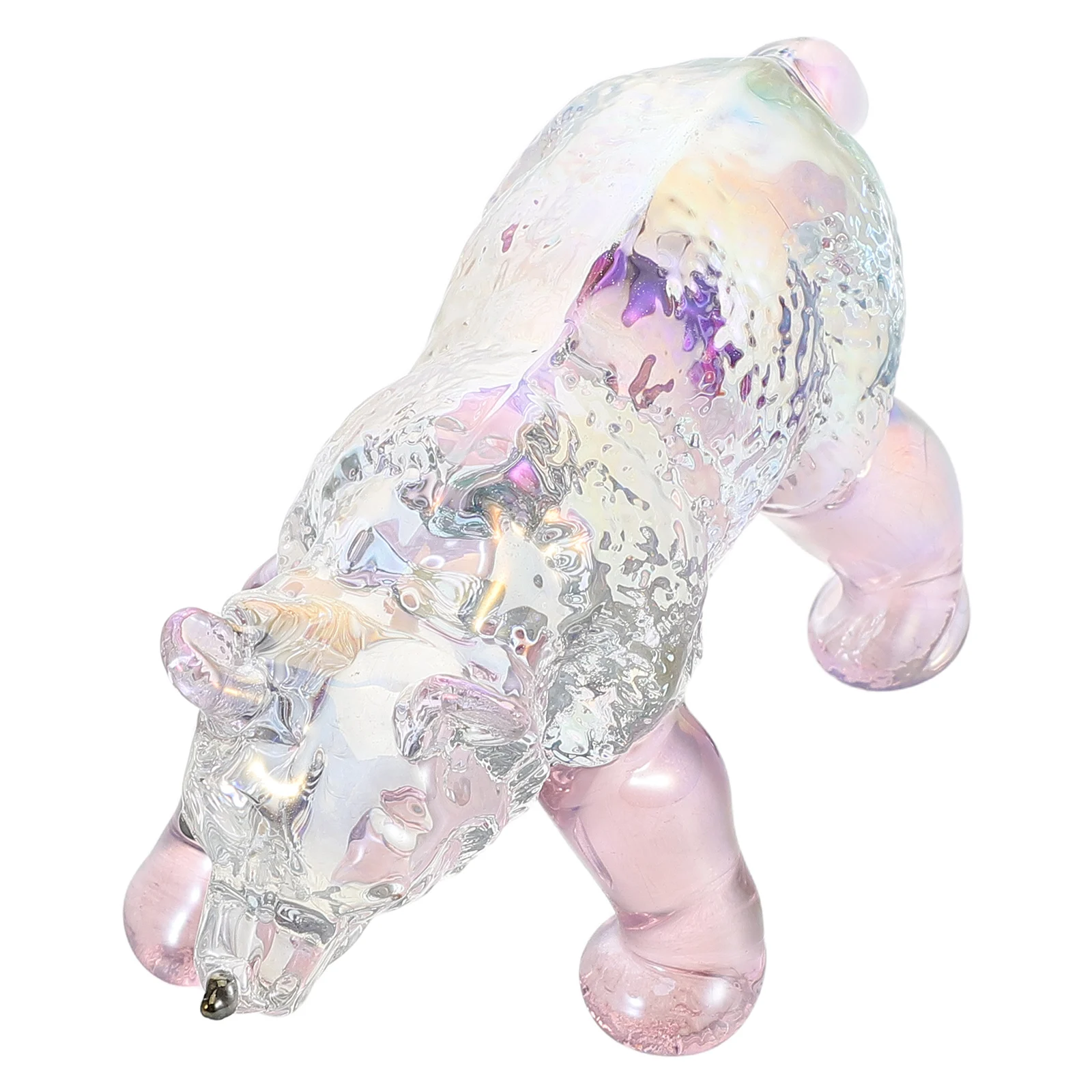 

Crystal Bear Statue Clear Crystal Mini Bear Sculpture Table Centerpiece Home Decor Office Desktop Polar Animals Ornament