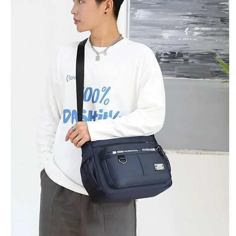 Men Oxford Messenger Bags Crossbody Bag Waterproof Bags Multifunction Briefcase Travel Work Handbags with Adjustable Strap