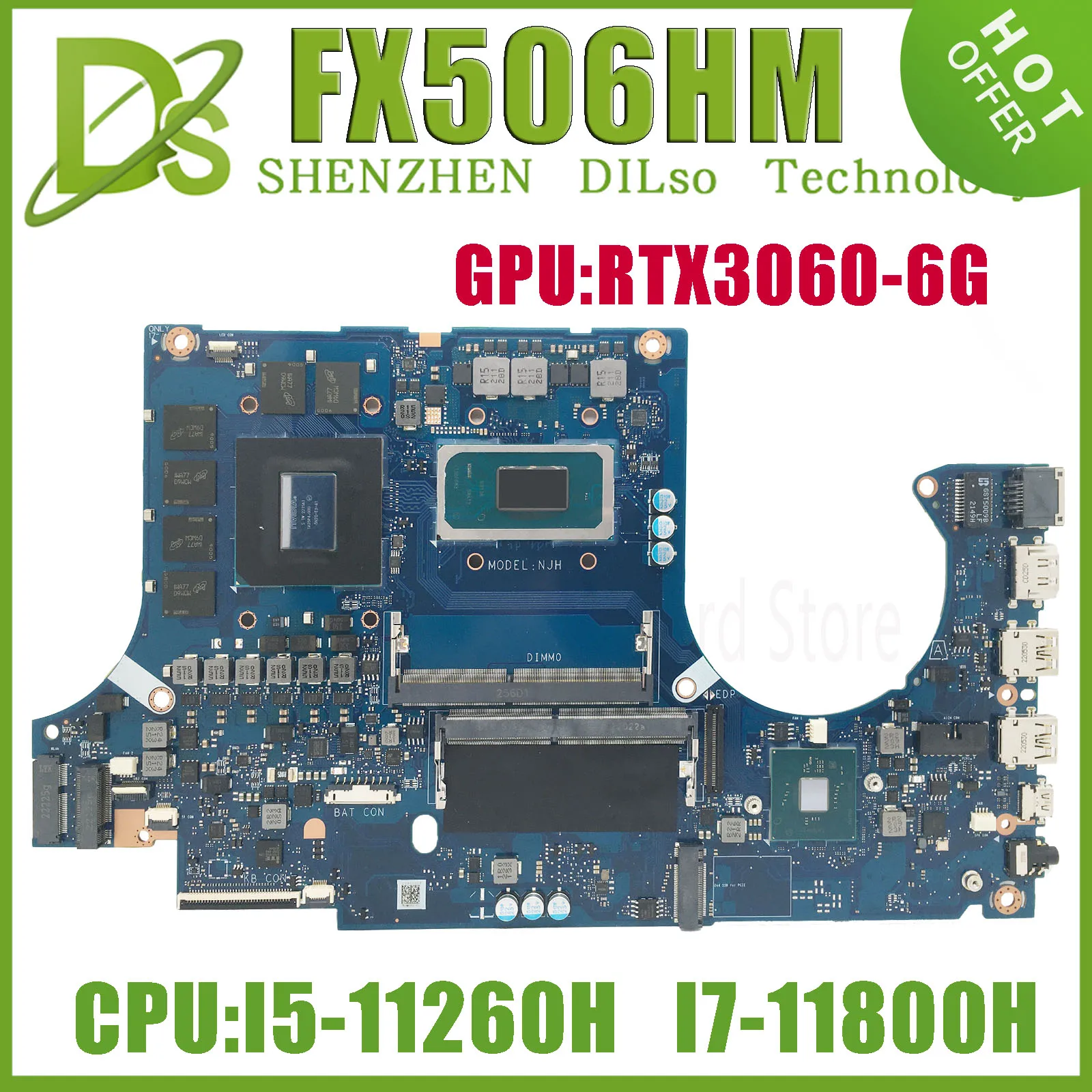 

KEFU FX506HM FX706HM Mainboard For ASUS TUF Gaming F15 F17 TUF506HM TUF706HM Laptop Motherboard W/i7 i5 11th Gen CPU RTX3060/V6G