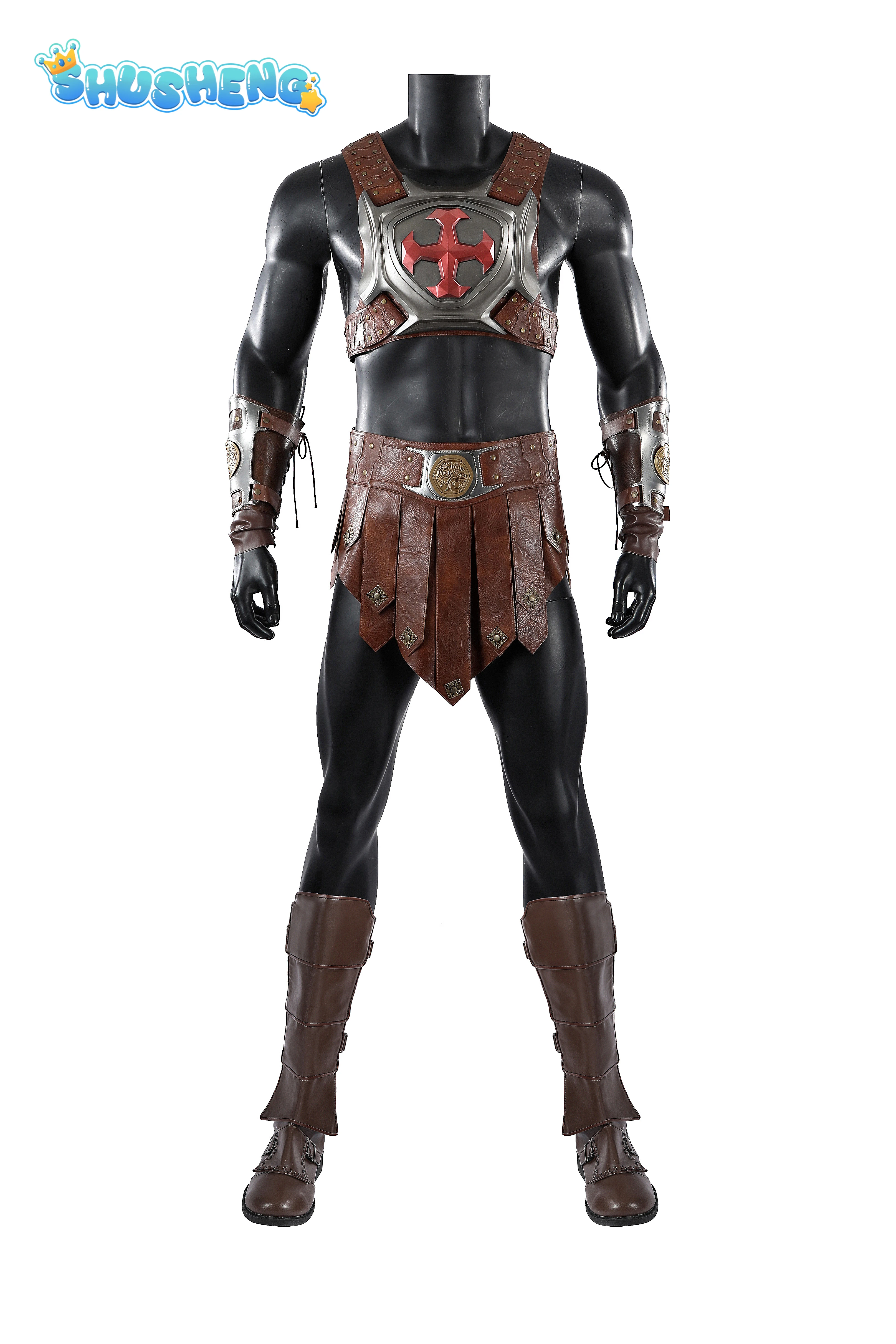 2026 New Movies He-Man Cosplay Costume Men's high-quality leather top short skirt gloves shoes Halloween fantasy  He-Man uniform - view 2