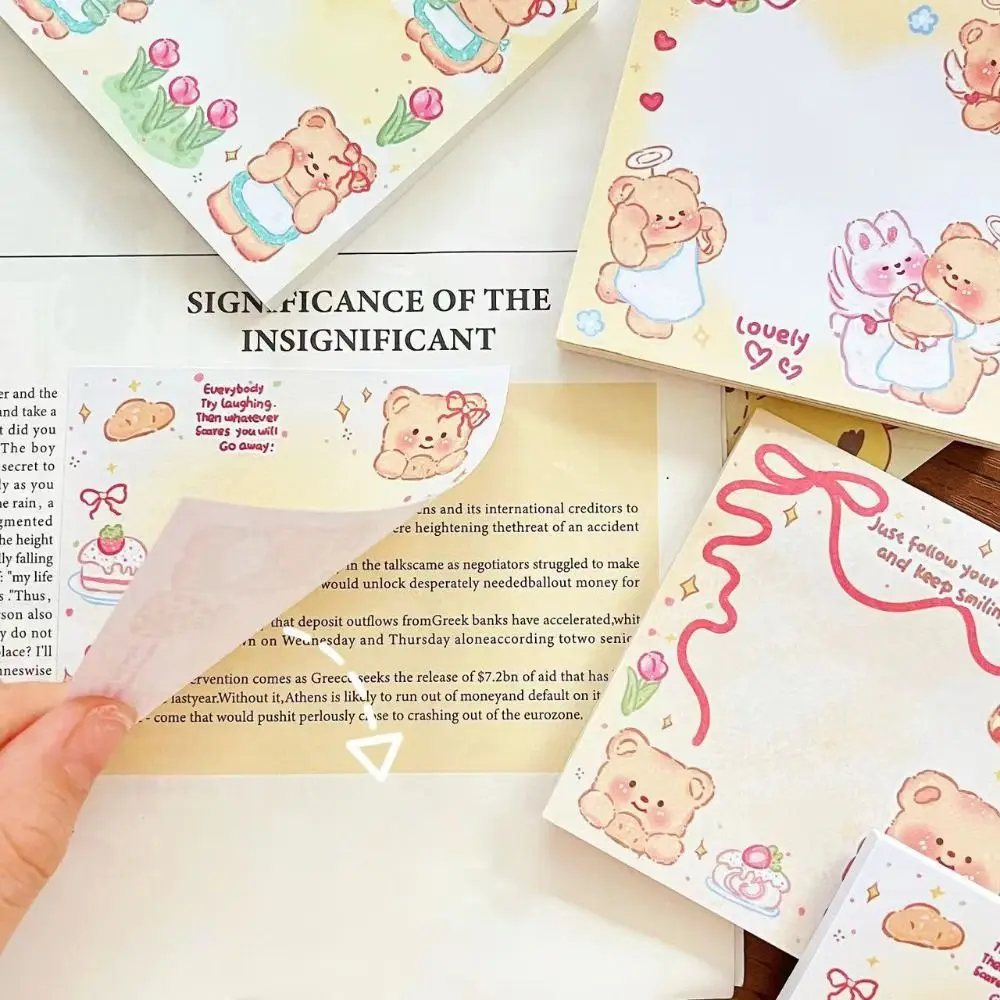 Cute Butter Bear Sticky Note Simple Original N Times Memo Pad Multi-purpose Multifunction Cartoon Animal Decorative Sticker