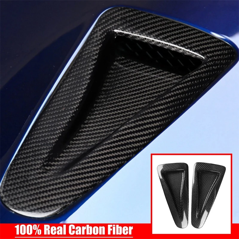 Real Carbon Fiber For Nissan GTR R35 2008-2016 Car Front Engine Hood Vent Scoop Bonnet Inlet Decoration Sticker Car Accessories