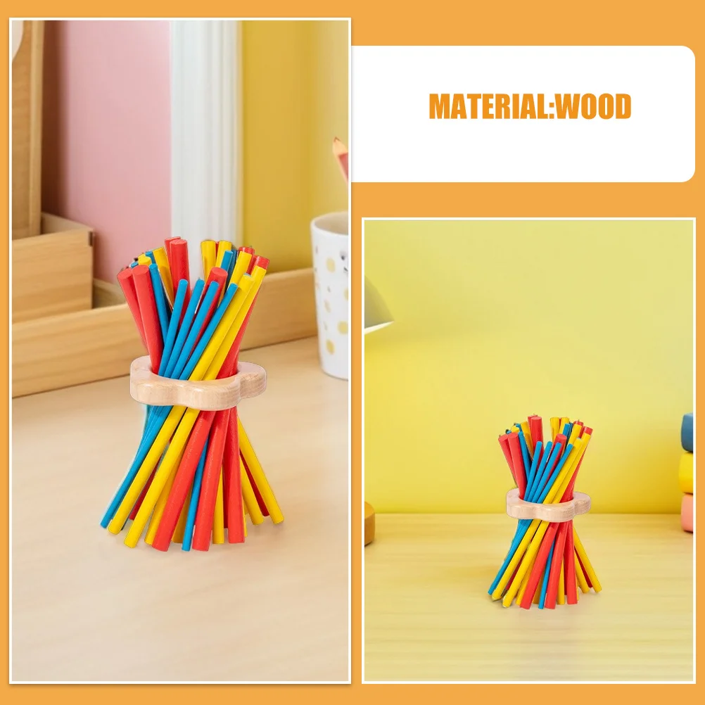 1Set Montessori Holz Balance Stick Spiel für Kinder Interaktive Familie Tisch Spiel Entwickelt Hand-Auge-koordination Geduld Farbe