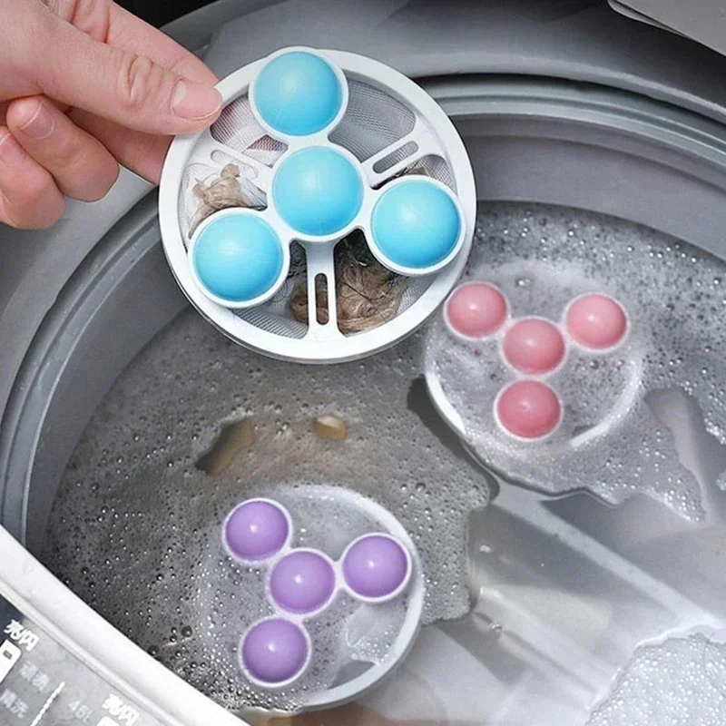 Reusable Washing Machine Filter Bag Floating Lint Hair Catcher Pet Hair Removel Dirt Collection Mesh Laundry Ball Cleaning Tools