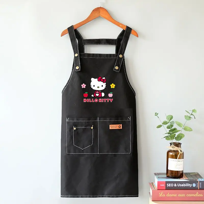 Kawaii Hello Kitty Sanrio Aprons Anime Cartoon Cute Kitchen Waterproof Printed Stain Protection Protective Clothes Toys Girl