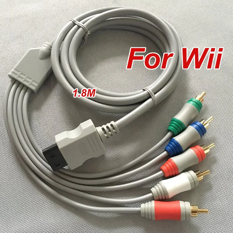 1PC 1080P Component Cable HDTV Audio Video AV 5RCA Cable For Wii/Wii U Console Clear Image Video Audio Adapter Cable Accessories