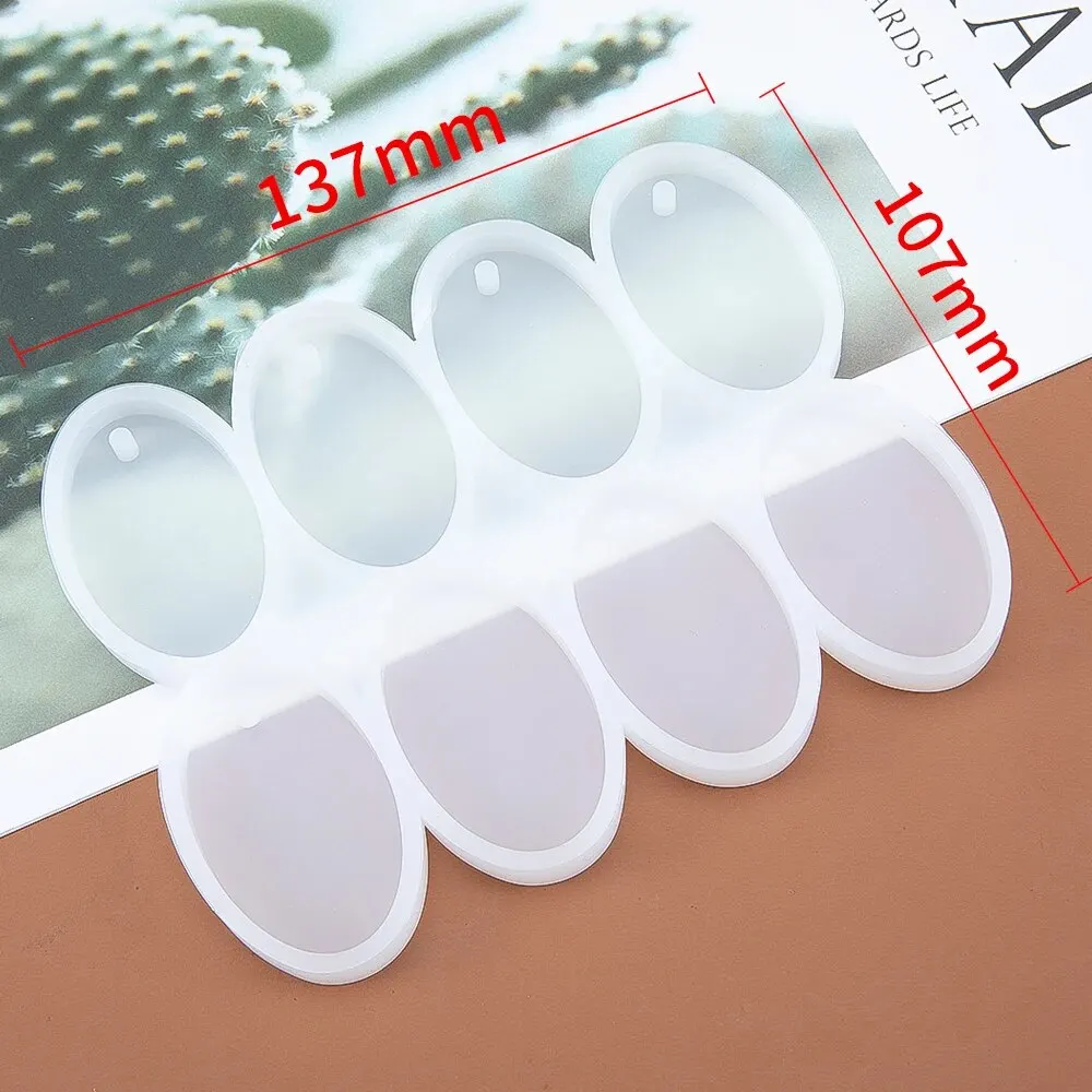 1PC Round Oval Silicone Mould DIY Epoxy Resin Mold for Jewelry Making Pendant Earrings Key Chain Accessories