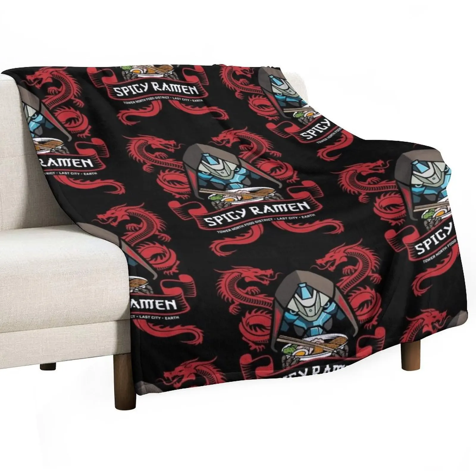 

Ramen Shop Throw Blanket Plaid on the sofa Loose Custom Designers Blankets