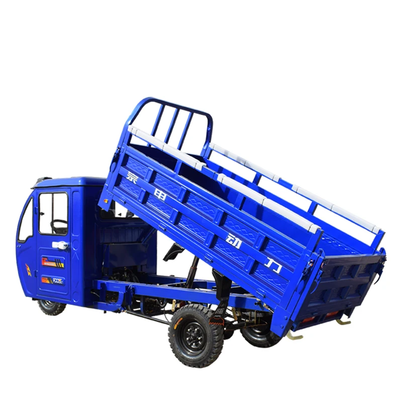 enclosed  dump tricycle and freight motor tricycle fuel gasoline motorized tricycle for cargo