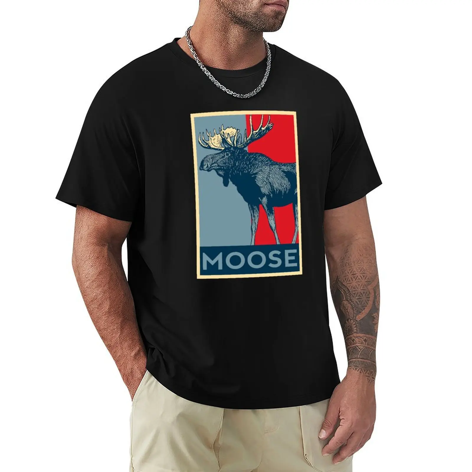 

Moose Artwork for Animal Lovers and Moose in the US or Canada T-Shirt blanks oversizeds Funny t-shirt plus size men clothing