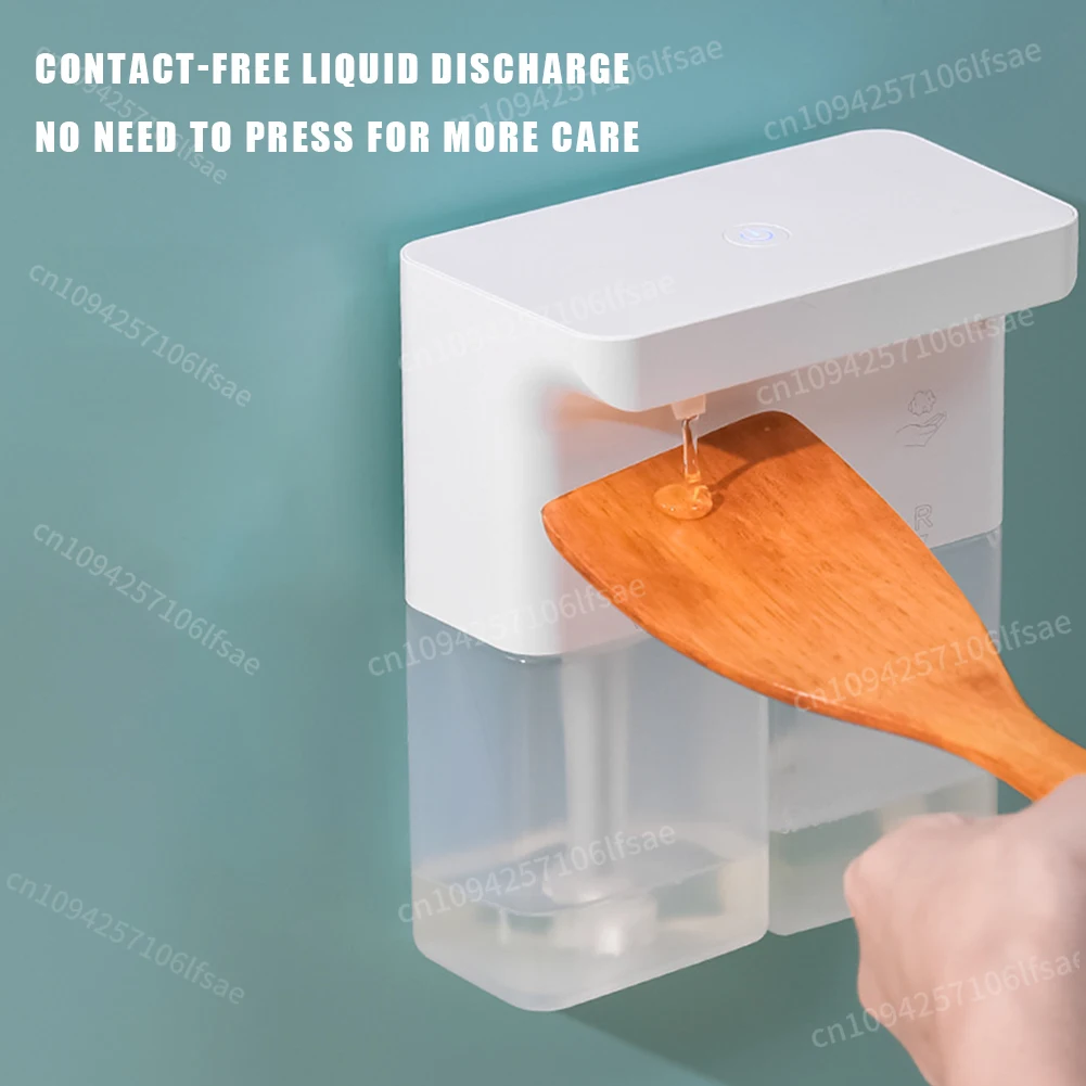 Dispenser automatico di sapone doppio con sensore da 300 ml Dispenser di sapone schiumogeno touchless regolabile a 3 livelli 0,25 s Liquido fuori per il bagno
