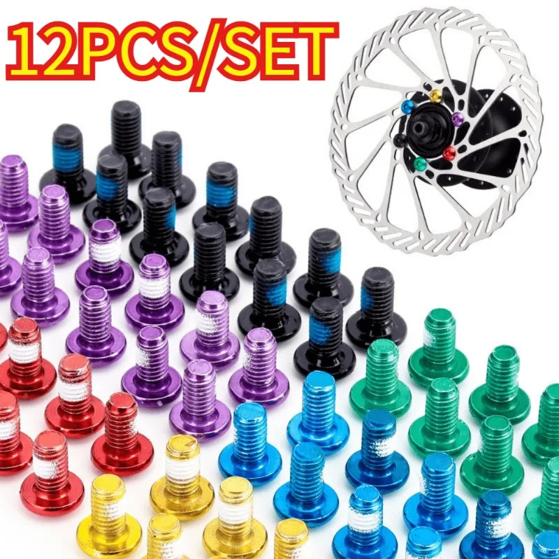 12 Uds pernos de Rotor de freno de disco de bicicleta T25 tornillos de disco de frenos de bicicleta MTB M5 de acero inoxidable evitar aflojar pernos de fijación de bicicleta