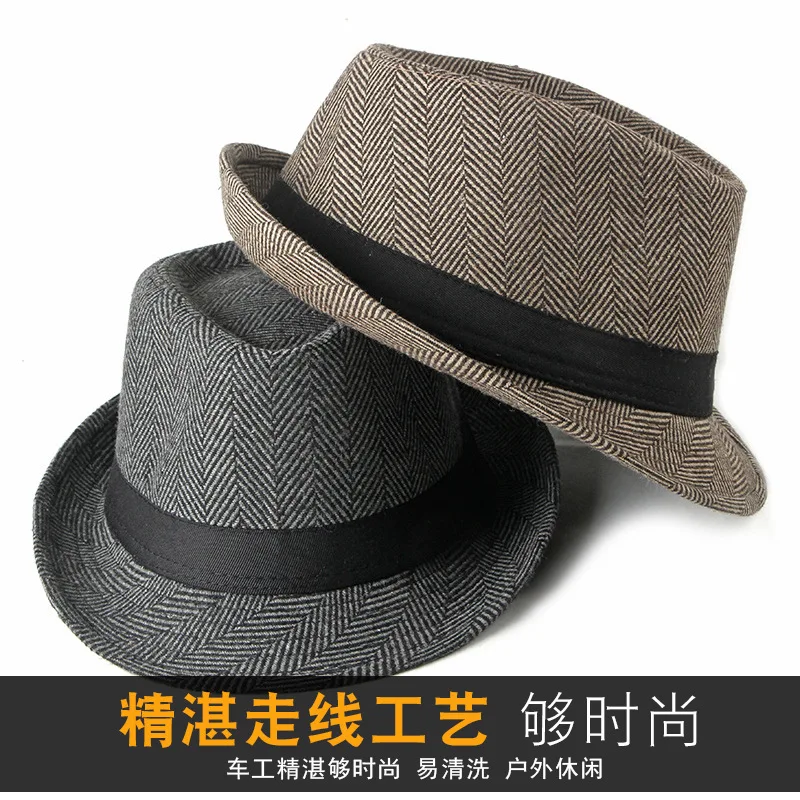 Spring Summer Wool Wedding Hat for Mid-Aged Men Couple Fashion Autumn Winter Party Plaid Luxury Design Jazz Hat Fedora Hat Women